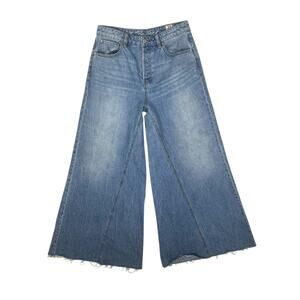 Free People We The Free Extra Wide Leg High Slouchy Jeans Boho Light Wash Sz 29